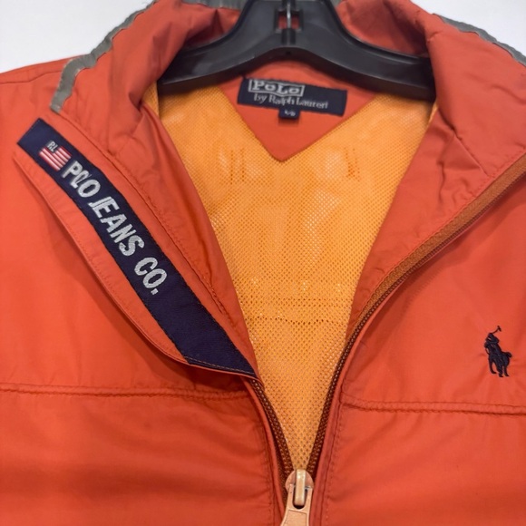 Polo Ralph Lauren Sport Vintage Woman’s Jacket Zip Up Orange Mesh Lining Size L - Picture 10 of 14